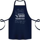 60th Birthday 60 Year Old Geek Funny Maths Cotton Apron 100% Organic Navy Blue