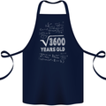 60th Birthday 60 Year Old Geek Funny Maths Cotton Apron 100% Organic Navy Blue