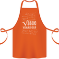 60th Birthday 60 Year Old Geek Funny Maths Cotton Apron 100% Organic Orange