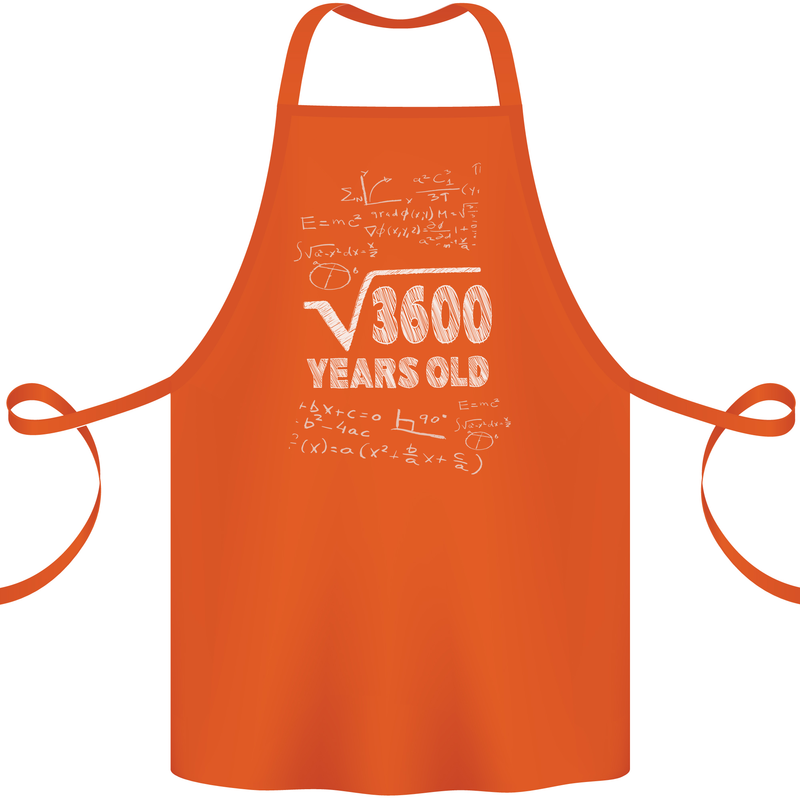 60th Birthday 60 Year Old Geek Funny Maths Cotton Apron 100% Organic Orange