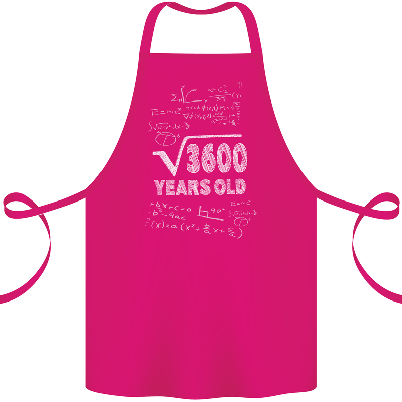 60th Birthday 60 Year Old Geek Funny Maths Cotton Apron 100% Organic Pink