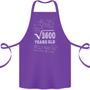 60th Birthday 60 Year Old Geek Funny Maths Cotton Apron 100% Organic Purple