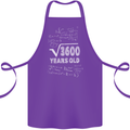 60th Birthday 60 Year Old Geek Funny Maths Cotton Apron 100% Organic Purple