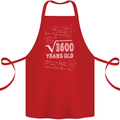 60th Birthday 60 Year Old Geek Funny Maths Cotton Apron 100% Organic Red