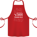60th Birthday 60 Year Old Geek Funny Maths Cotton Apron 100% Organic Red