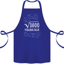 60th Birthday 60 Year Old Geek Funny Maths Cotton Apron 100% Organic Royal Blue