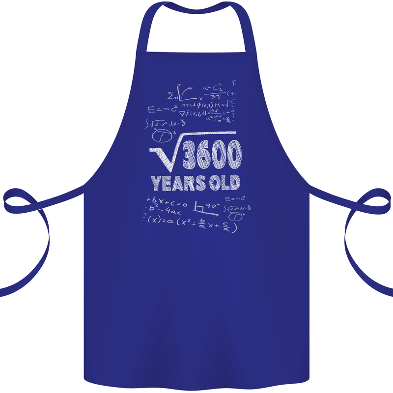 60th Birthday 60 Year Old Geek Funny Maths Cotton Apron 100% Organic Royal Blue