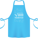 60th Birthday 60 Year Old Geek Funny Maths Cotton Apron 100% Organic Turquoise