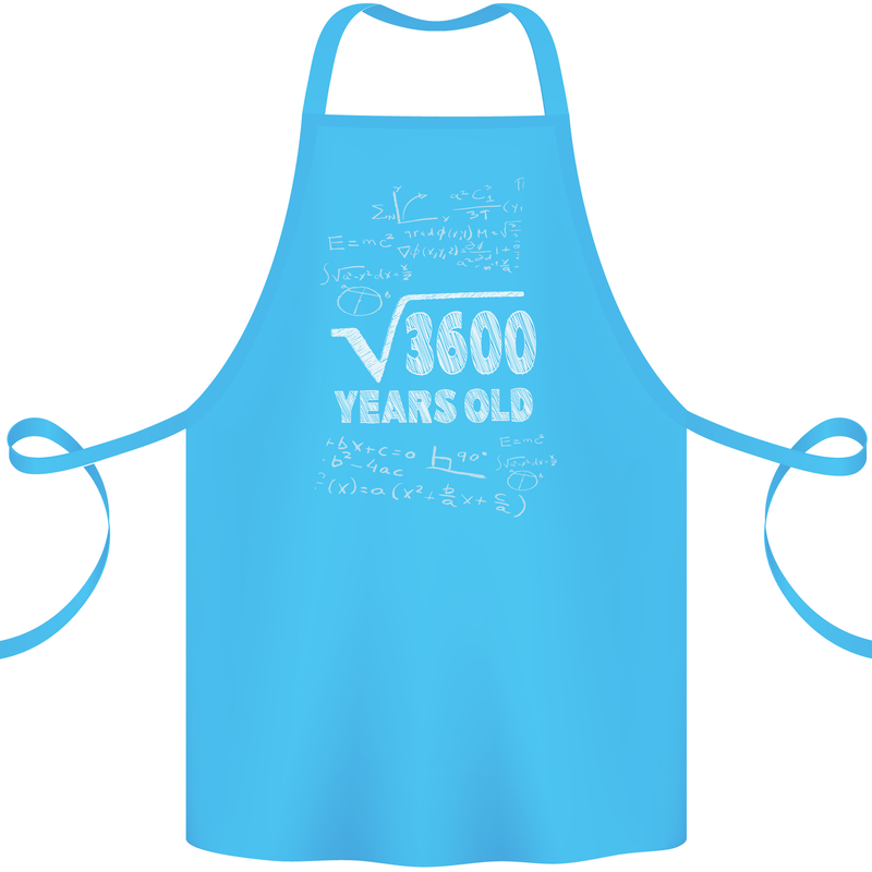 60th Birthday 60 Year Old Geek Funny Maths Cotton Apron 100% Organic Turquoise