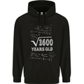 60th Birthday 60 Year Old Geek Funny Maths Mens 80% Cotton Hoodie Black