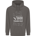 60th Birthday 60 Year Old Geek Funny Maths Mens 80% Cotton Hoodie Charcoal