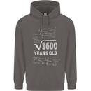 60th Birthday 60 Year Old Geek Funny Maths Mens 80% Cotton Hoodie Charcoal