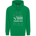 60th Birthday 60 Year Old Geek Funny Maths Mens 80% Cotton Hoodie Irish Green