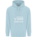 60th Birthday 60 Year Old Geek Funny Maths Mens 80% Cotton Hoodie Light Blue