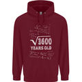 60th Birthday 60 Year Old Geek Funny Maths Mens 80% Cotton Hoodie Maroon