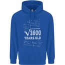 60th Birthday 60 Year Old Geek Funny Maths Mens 80% Cotton Hoodie Royal Blue