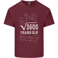 60th Birthday 60 Year Old Geek Funny Maths Mens Cotton T-Shirt Tee Top Maroon