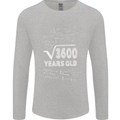 60th Birthday 60 Year Old Geek Funny Maths Mens Long Sleeve T-Shirt Sports Grey