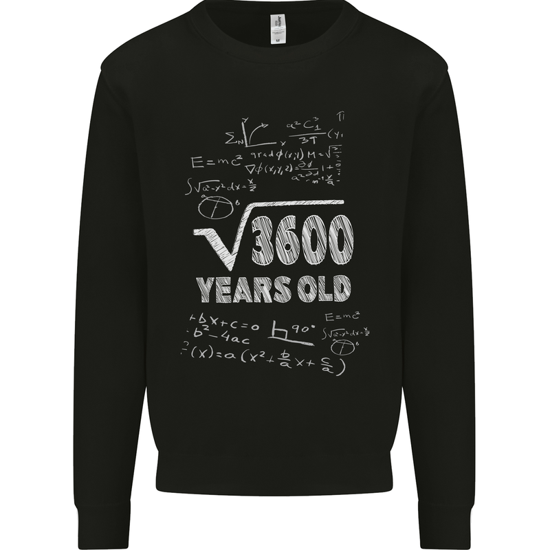 60th Birthday 60 Year Old Geek Funny Maths Mens Sweatshirt Jumper Black