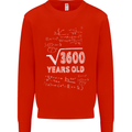 60th Birthday 60 Year Old Geek Funny Maths Mens Sweatshirt Jumper Bright Red