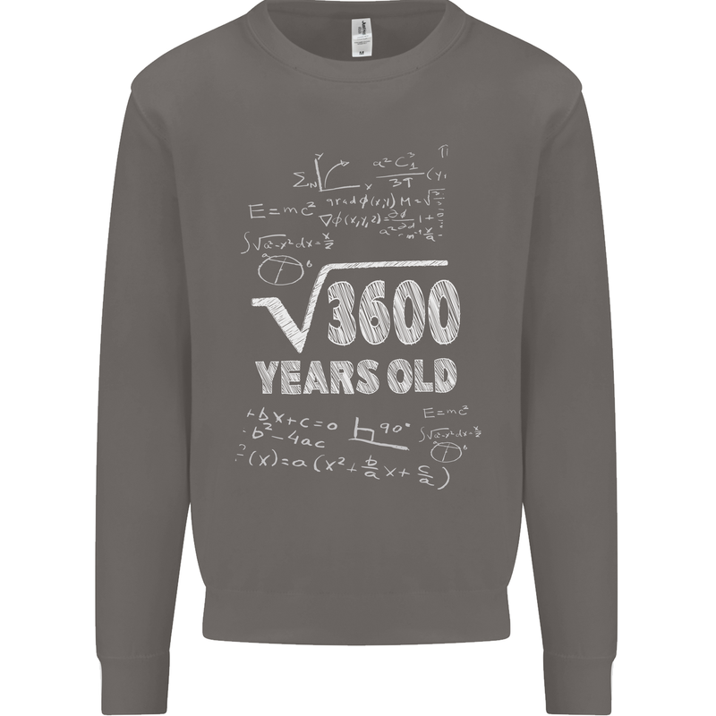 60th Birthday 60 Year Old Geek Funny Maths Mens Sweatshirt Jumper Charcoal
