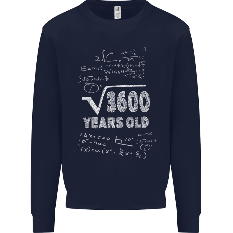 60th Birthday 60 Year Old Geek Funny Maths Mens Sweatshirt Jumper Navy Blue