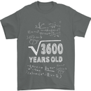 60th Birthday 60 Year Old Geek Funny Maths Mens T-Shirt 100% Cotton Charcoal