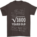 60th Birthday 60 Year Old Geek Funny Maths Mens T-Shirt 100% Cotton Dark Chocolate