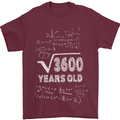 60th Birthday 60 Year Old Geek Funny Maths Mens T-Shirt 100% Cotton Maroon