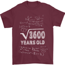 60th Birthday 60 Year Old Geek Funny Maths Mens T-Shirt 100% Cotton Maroon