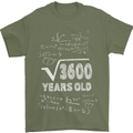60th Birthday 60 Year Old Geek Funny Maths Mens T-Shirt 100% Cotton Military Green