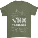 60th Birthday 60 Year Old Geek Funny Maths Mens T-Shirt 100% Cotton Military Green