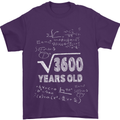 60th Birthday 60 Year Old Geek Funny Maths Mens T-Shirt 100% Cotton Purple