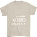 60th Birthday 60 Year Old Geek Funny Maths Mens T-Shirt 100% Cotton Sand