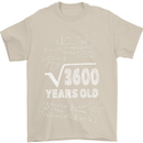 60th Birthday 60 Year Old Geek Funny Maths Mens T-Shirt 100% Cotton Sand