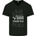 60th Birthday 60 Year Old Geek Funny Maths Mens V-Neck Cotton T-Shirt Black