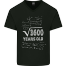 60th Birthday 60 Year Old Geek Funny Maths Mens V-Neck Cotton T-Shirt Black