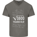 60th Birthday 60 Year Old Geek Funny Maths Mens V-Neck Cotton T-Shirt Charcoal