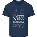60th Birthday 60 Year Old Geek Funny Maths Mens V-Neck Cotton T-Shirt Navy Blue
