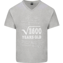 60th Birthday 60 Year Old Geek Funny Maths Mens V-Neck Cotton T-Shirt Sports Grey