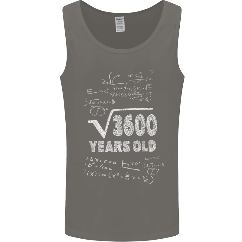 60th Birthday 60 Year Old Geek Funny Maths Mens Vest Tank Top Charcoal
