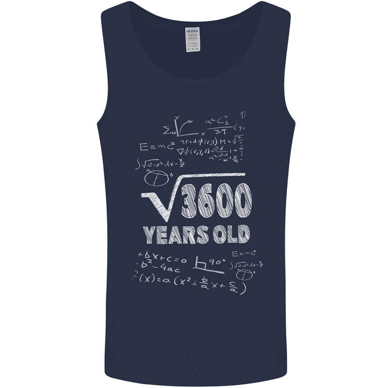 60th Birthday 60 Year Old Geek Funny Maths Mens Vest Tank Top Navy Blue