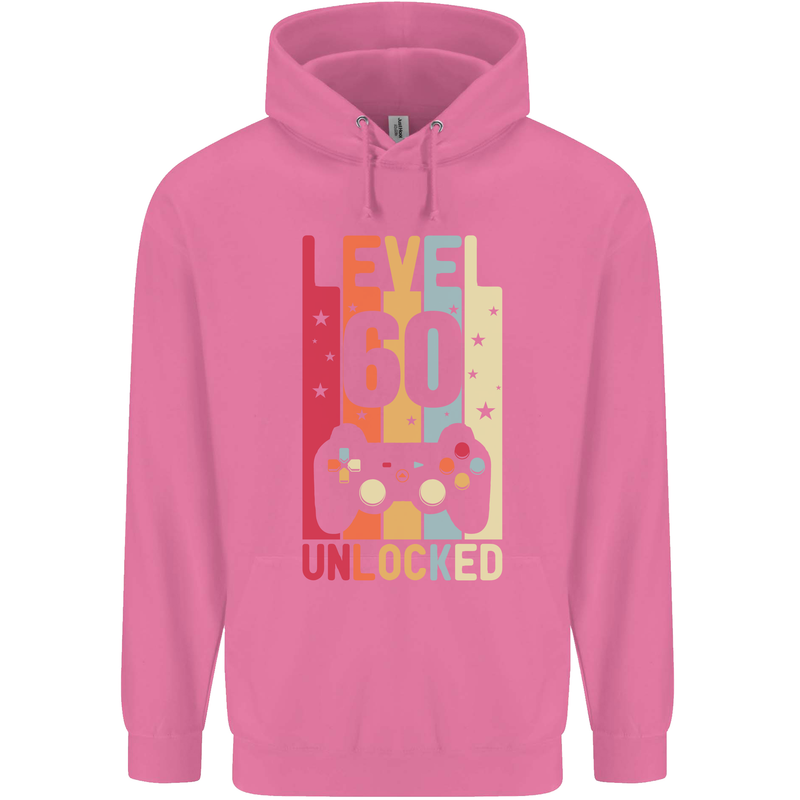 60th Birthday 60 Year Old Level Up Gamming Mens 80% Cotton Hoodie Azelea