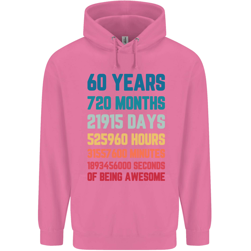 60th Birthday 60 Year Old Mens 80% Cotton Hoodie Azelea