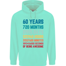 60th Birthday 60 Year Old Mens 80% Cotton Hoodie Peppermint