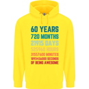 60th Birthday 60 Year Old Mens 80% Cotton Hoodie Yellow