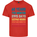 60th Birthday 60 Year Old Mens Cotton T-Shirt Tee Top Red