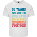 60th Birthday 60 Year Old Mens Cotton T-Shirt Tee Top White