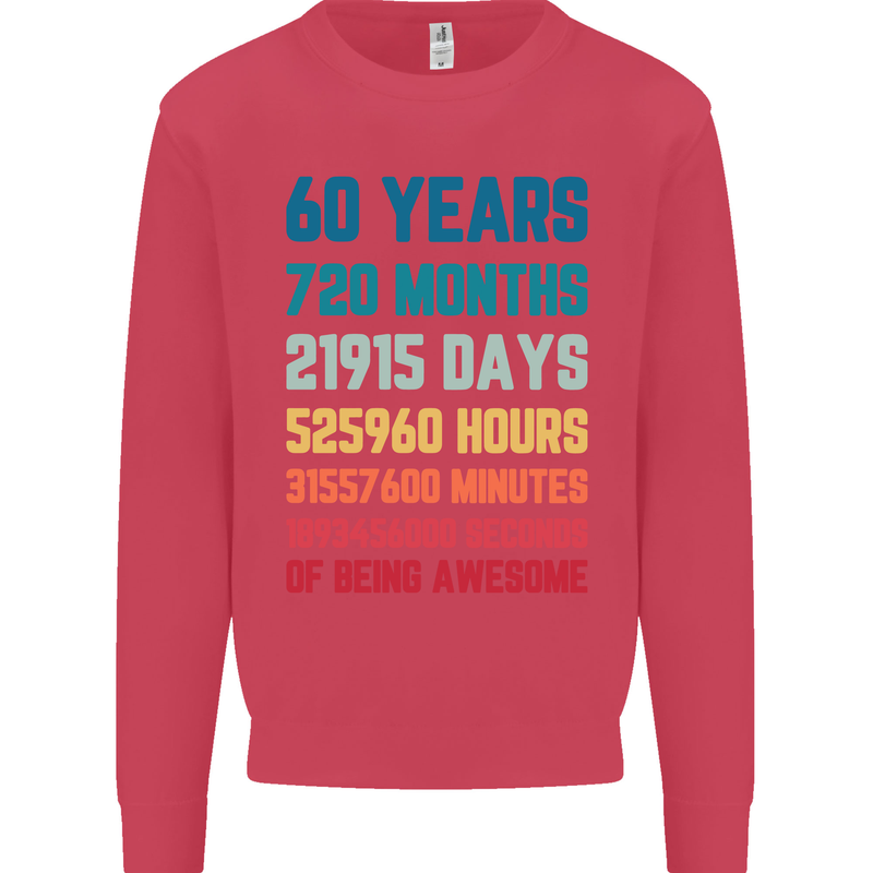 60th Birthday 60 Year Old Mens Sweatshirt Jumper Heliconia