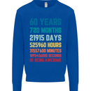 60th Birthday 60 Year Old Mens Sweatshirt Jumper Royal Blue